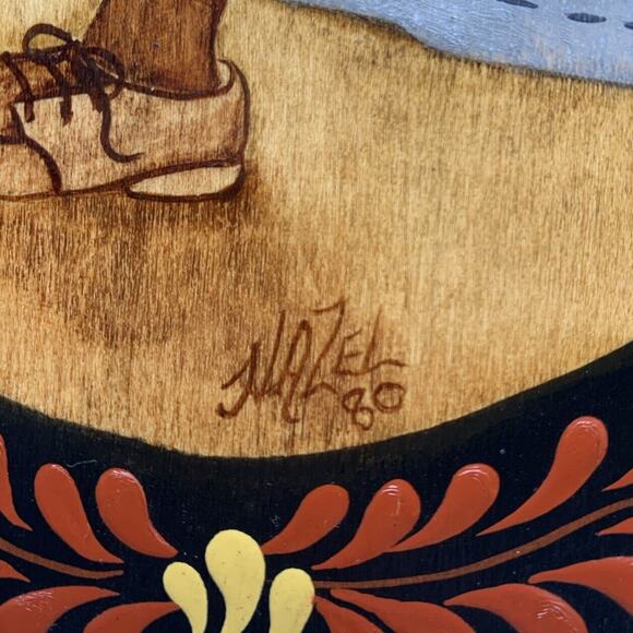 Vtg Hand Painted Signed Decorative Bread Board Wall Hanging 1980 Farmhouse - Picture 3 of 6